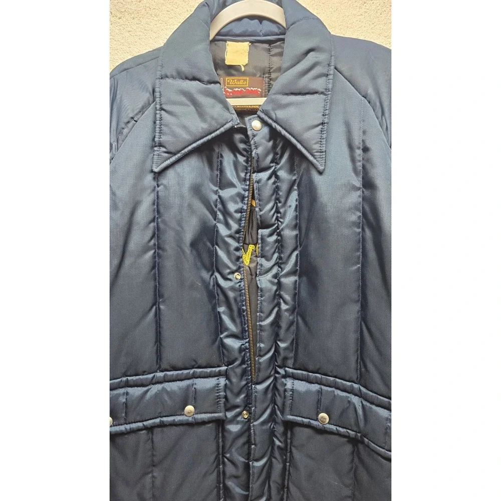 Vintage 70s 80s Holiday Inn Coat Walls Blizzard‎ Pruf Adult L USA Made Dark Blue